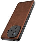 Kapa Tux Leather Back Cover for iQoo Neo 10R | Slim Shockproof Camera Protection Bumper Case (Brown) - Mobizang