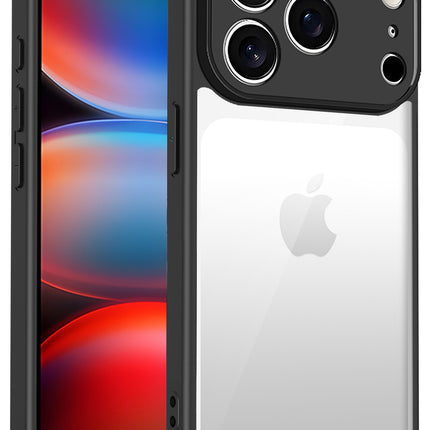 Kapa Hawkeye Clear Slim Tough Back Cover for Apple iPhone 17 Pro | Camera Lens Protector Anti Yellow Shockproof Clear Hybrid Case Cover (Black)