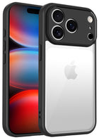 Kapa Hawkeye Clear Slim Tough Back Cover for Apple iPhone 17 Pro | Camera Lens Protector Anti Yellow Shockproof Clear Hybrid Case Cover (Black)