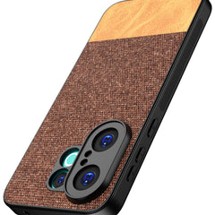 Kapa Soft Fabric & Leather Hybrid Protective Back Cover for Vivo X200 FE 5G | Shockproof Slim Hard Anti Slip Back Case (Brown) - Mobizang