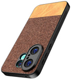 Kapa Soft Fabric & Leather Hybrid Protective Back Cover for Vivo X200 FE 5G | Shockproof Slim Hard Anti Slip Back Case (Brown) - Mobizang