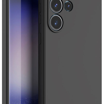 Kapa Matte Protective Lens Flexible Back Cover for Samsung Galaxy S25 Ultra | Slim Silicone with Soft Lining Shockproof Full Body Bumper Case (Black) - Mobizang