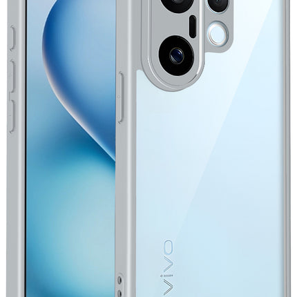 Kapa Hawkeye Clear Slim Tough Back Cover for Vivo X200 FE 5G | Camera Lens Protector Anti Yellow Shockproof Clear Hybrid Case Cover (Grey Sides) - Mobizang