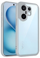 Kapa Hawkeye Clear Slim Tough Back Cover for Vivo X200 FE 5G | Camera Lens Protector Anti Yellow Shockproof Clear Hybrid Case Cover (Grey Sides) - Mobizang