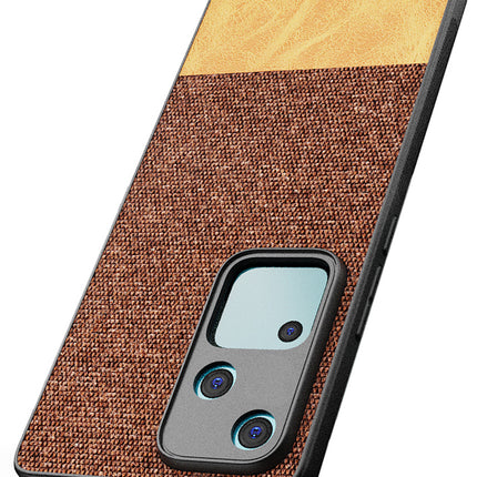 Kapa Soft Fabric & Leather Hybrid Protective Back Cover for Vivo V30 (5G) | Shockproof Slim Hard Anti Slip Back Case (Brown)