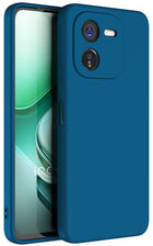 Kapa Matte Protective Lens Flexible Back Cover for IQOO Z9X | Slim Silicone with Soft Lining Shockproof Full Body Bumper Case (Blue)