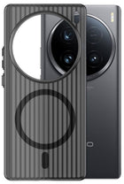 Kapa Wave Magnetic Frosted Grip Back Cover for Vivo X200 Pro | [MagSafe Compatible] Wireless charging, Slim, Metal Buttons Matte Finish Back Case (Grey)