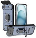 Kapa Armor Slider Back Cover for Apple iPhone 17 Air | Inbuilt Ring + Camera Slider Shockproof Lens Protection Bumper Back Case (Blue)
