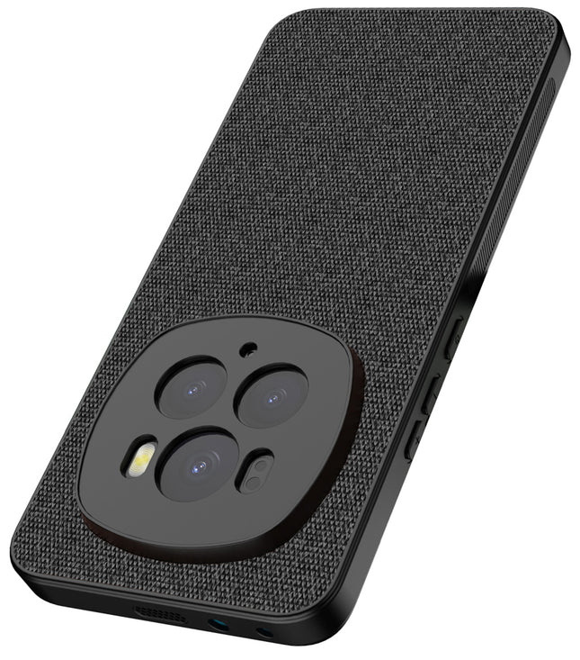 Kapa Soft Full Fabric Protective Back Case Cover for Honor Magic 6 PRO | Shockproof Slim Hard Anti Slip Back Case (Black)