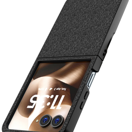Kapa Soft Full Fabric Protective Back Case Cover for Moto Razr 60 Ultra | Shockproof Slim Hard Anti Slip Back Case (Black) - Mobizang