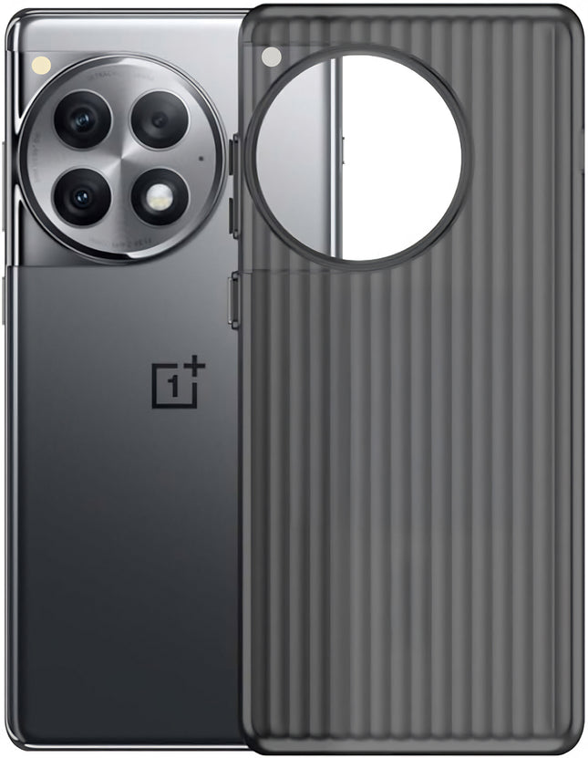 Kapa Wave Frosted Grip Back Cover for OnePlus 12R | Ultra Slim [With Metal Buttons] Matte Finish Back Case (Grey)