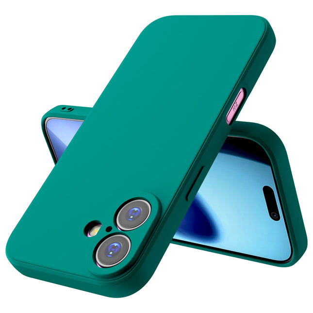 Kapa Matte Protective Lens Flexible Back Cover for Apple iPhone 17 | Slim Silicone with Soft Lining Shockproof Full Body Bumper Case (Green)