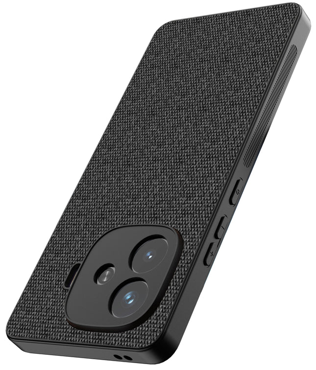 Kapa Soft Full Fabric Protective Back Case Cover for iQoo Neo 10R | Shockproof Slim Hard Anti Slip Back Case (Black)