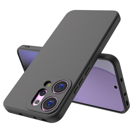 Kapa Matte Protective Lens Flexible Back Cover for Oppo Reno 14 5G | Slim Silicone with Soft Lining Shockproof Full Body Bumper Case (Black) - Mobizang