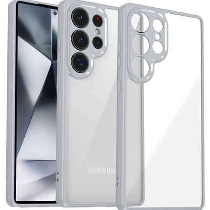 Kapa Hawkeye Clear Back Cover for Samsung Galaxy S25 Ultra | Camera Lens Protector Shockproof Slim Clear Case Cover (Grey Sides) - Mobizang