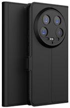 Kapa Noble Slim Magnetic Leather Flip Case Cover for Xiaomi 14 ULTRA (5G) | Card Holder Stand Flip Wallet Case (Black)