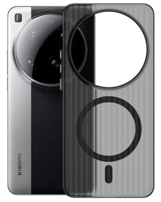 Kapa Wave Magnetic Frosted Grip Back Cover for Xiaomi 15 Ultra | [MagSafe Compatible] Wireless charging, Slim, Metal Buttons Matte Finish Back Case (Grey) - Mobizang