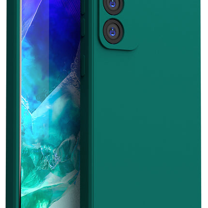 Kapa Matte Protective Lens Flexible Back Cover for Samsung Galaxy M55 / F55 | Slim Silicone with Soft Lining Shockproof Full Body Bumper Case (Green)