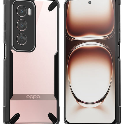 Kapa Bull Clear Back Cover for Oppo Reno 12 Pro (5G) | [Military Grade Protection] Shock Proof Slim Hybrid Bumper Case (Black)