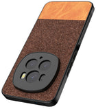 Kapa Soft Fabric & Leather Hybrid Protective Back Cover for Honor Magic 6 PRO | Shockproof Slim Hard Anti Slip Back Case (Brown)