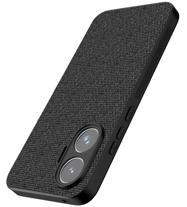 Kapa Soft Full Fabric Protective Back Case Cover for Poco F7 5G | Shockproof Slim Hard Anti Slip Back Case (Black) - Mobizang