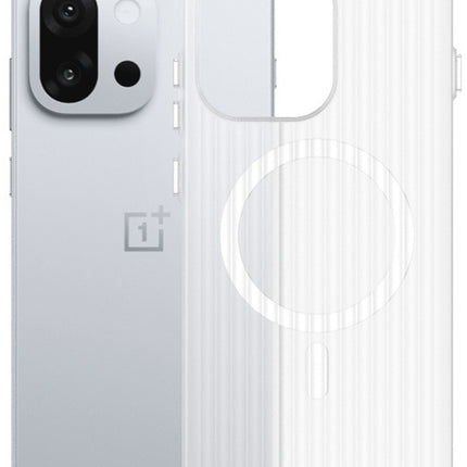 Kapa Wave Magnetic Frosted Grip Back Cover for OnePlus 13S | [MagSafe Compatible] Wireless charging, Slim, Metal Buttons Matte Finish Back Case (White)