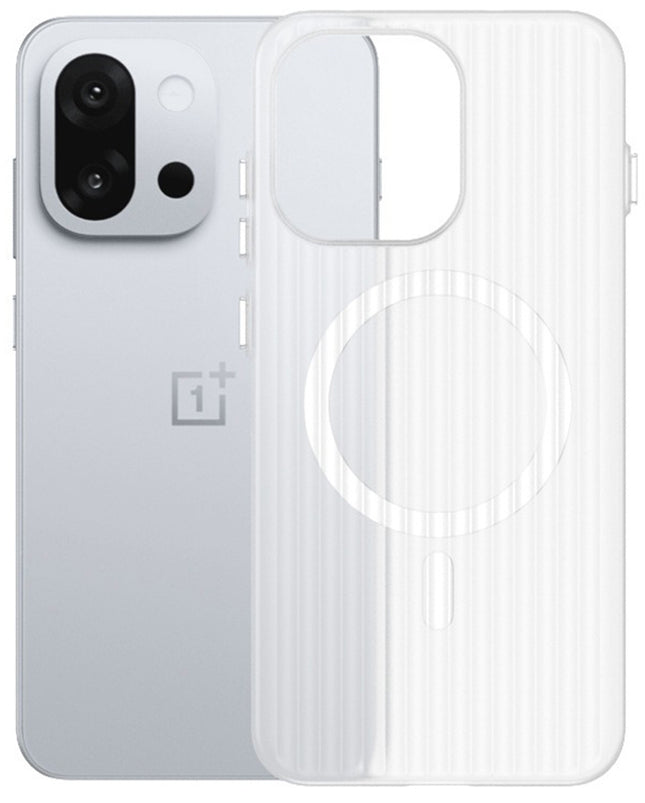 Kapa Wave Magnetic Frosted Grip Back Cover for OnePlus 13S | [MagSafe Compatible] Wireless charging, Slim, Metal Buttons Matte Finish Back Case (White)