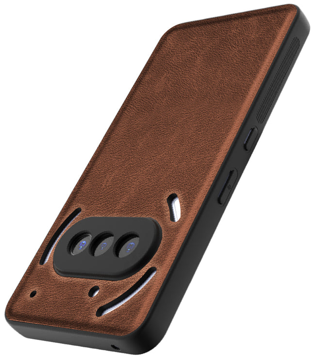 Kapa Tux Leather Back Cover for Nothing Phone 3A 5G | Slim Shockproof Camera Protection Bumper Case (Brown)