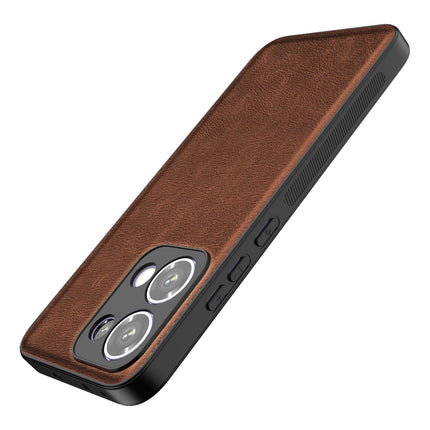 Kapa Tux Leather Back Cover for Oppo Reno 13 5G | Slim Shockproof Camera Protection Bumper Case (Brown)