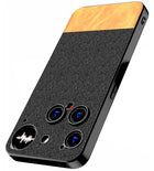 Kapa Soft Fabric & Leather Hybrid Protective Back Cover for Nothing Phone 3 5G | Shockproof Slim Hard Anti Slip Back Case (Black,Brown) - Mobizang
