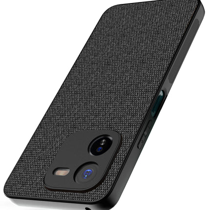 Kapa Soft Full Fabric Protective Back Case Cover for IQOO Z9X | Shockproof Slim Hard Anti Slip Back Case (Black)