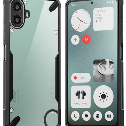 Kapa Bull Clear Back Cover for Nothing CMF Phone 1 | [Military Grade Protection] Shock Proof Slim Hybrid Bumper Case (Black)
