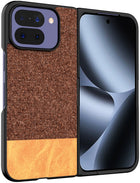 Kapa Soft Fabric & Leather Hybrid Protective Back Cover for Google Pixel 10 PRO FOLD | Shockproof Slim Hard Anti Slip Back Case (Brown)