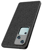 Kapa Soft Full Fabric Protective Back Case Cover for Vivo V30 (5G) | Shockproof Slim Hard Anti Slip Back Case (Black)