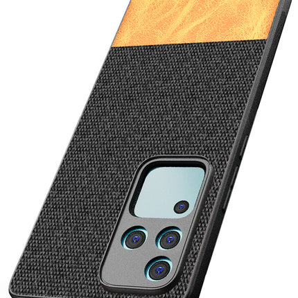 Kapa Soft Fabric & Leather Hybrid Protective Back Cover for Vivo V30 Pro (5G) | Shockproof Slim Hard Anti Slip Back Case (Black,Brown)