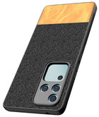 Kapa Soft Fabric & Leather Hybrid Protective Back Cover for Vivo V30 Pro (5G) | Shockproof Slim Hard Anti Slip Back Case (Black,Brown)