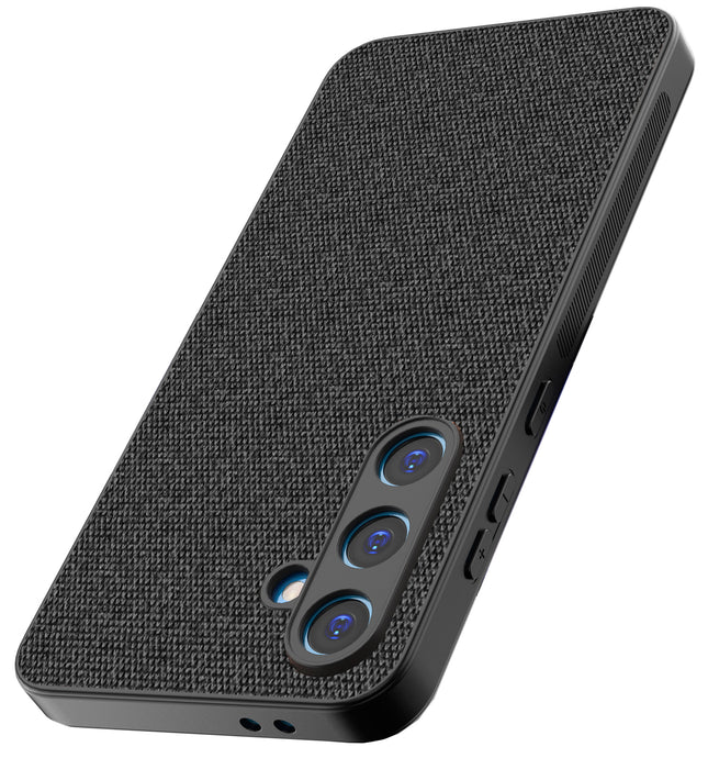 Kapa Soft Full Fabric Protective Back Case Cover for Samsung Galaxy S24 FE | Shockproof Slim Hard Anti Slip Back Case (Black)