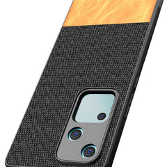 Kapa Soft Fabric & Leather Hybrid Protective Back Cover for Vivo V30 (5G) | Shockproof Slim Hard Anti Slip Back Case (Black,Brown) - Mobizang