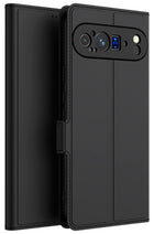 Kapa Noble Slim Magnetic Leather Flip Case Cover for Google Pixel 9 Pro | Card Holder Stand Flip Wallet Case (Black) - Mobizang