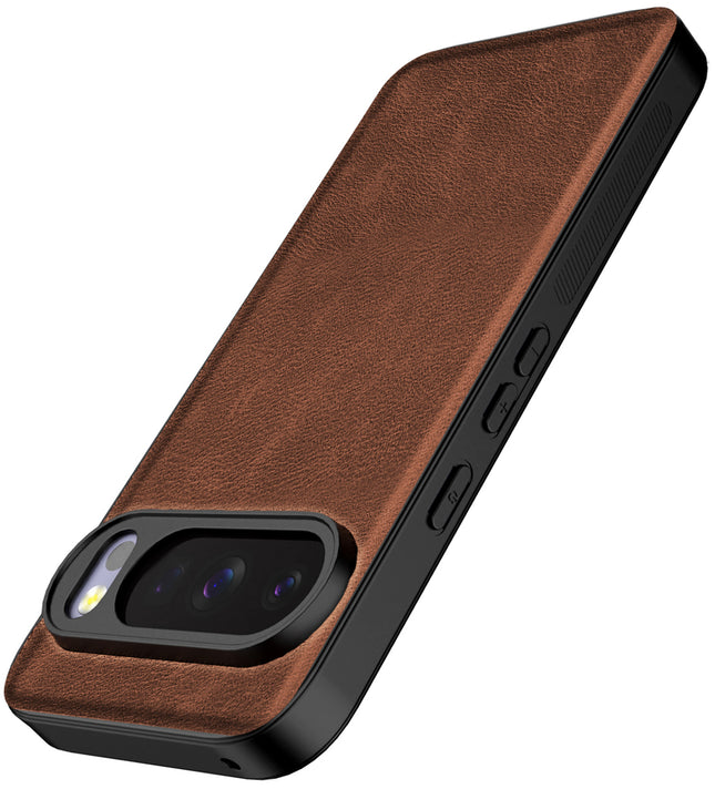 Kapa Tux Leather Back Cover for Google Pixel 10 PRO | Slim Shockproof Camera Protection Bumper Case (Brown)