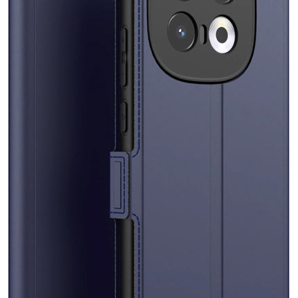Kapa Noble Slim Magnetic Leather Flip Case Cover for Iqoo 13 (5G) | Card Holder Stand Flip Wallet Case (Blue)