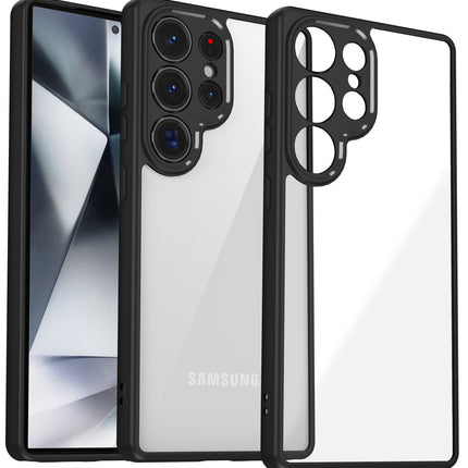 Kapa Hawkeye Clear Back Cover for Samsung Galaxy S25 Ultra | Camera Lens Protector Shockproof Slim Clear Case Cover (Black Sides) - Mobizang