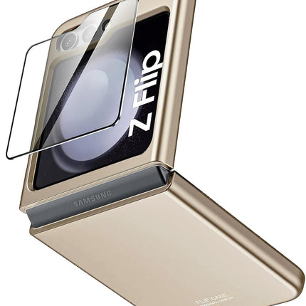 Kapa Ultra Thin Back Case for Samsung Galaxy Flip6 / Z Flip 6 | with [Inbuilt Glass] Full Body Protection Hard Back Cover (Titanium)