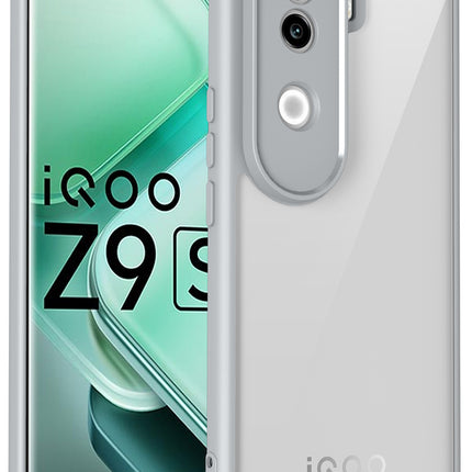 Kapa Hawkeye Clear Back Cover for Vivo V40E / iQOO Z9S | Camera Lens Protector Shockproof Slim Clear Case Cover (Grey Sides) - Mobizang