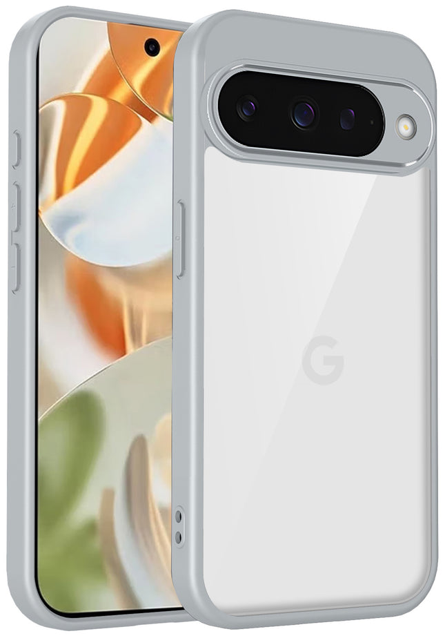 Kapa Hawkeye Clear Slim Tough Back Cover for Google Pixel 10 | Camera Lens Protector Anti Yellow Shockproof Clear Hybrid Case Cover (Grey)