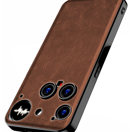 Kapa Tux Leather Back Cover for Nothing Phone 3 5G | Slim Shockproof Camera Protection Bumper Case (Brown)