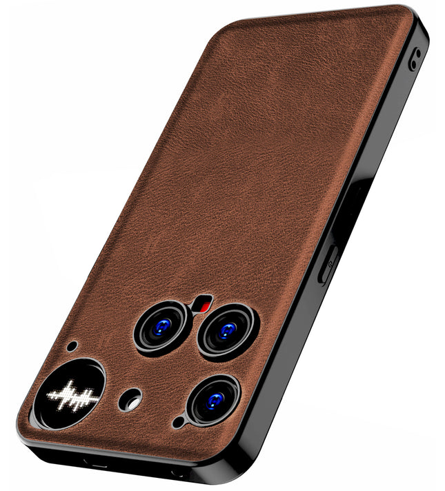 Kapa Tux Leather Back Cover for Nothing Phone 3 5G | Slim Shockproof Camera Protection Bumper Case (Brown)
