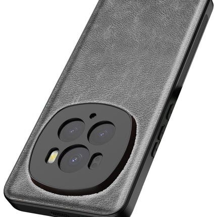 Kapa Tux Leather Back Cover for Honor Magic 6 PRO | Slim Shockproof Camera Protection Bumper Case (Grey)