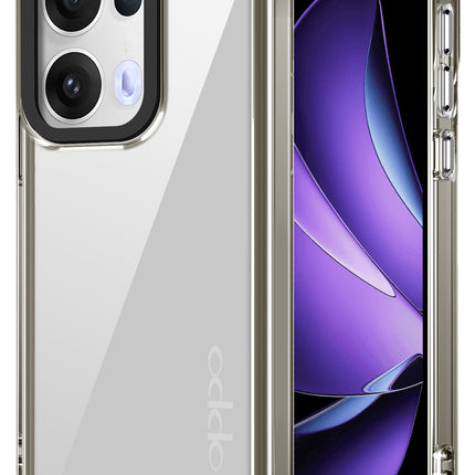 Kapa Warrior Acrylic Clear Back Cover For Oppo Reno 13 5G | Slim Shockproof [Military Grade Protection] Hybrid Bumper Case (Grey Sides)