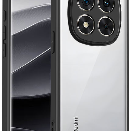 Kapa Hawkeye Clear Slim Tough Back Cover for Redmi Note 15 Pro 5G | Camera Lens Protector Anti Yellow Shockproof Clear Hybrid Case Cover (Black)